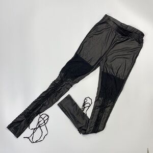 Punk Rave Goth Black Lace Up Leggings Size Small